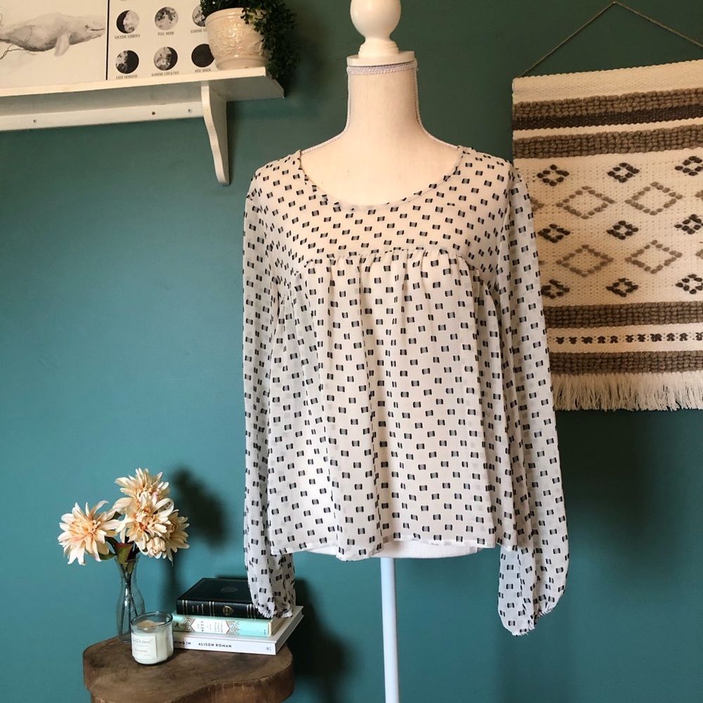 Black and White Blouse